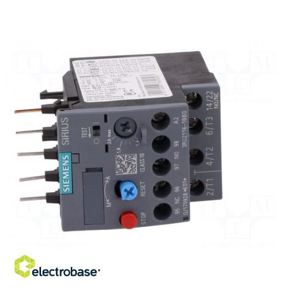 Thermal relay | Series: 3RT20 | Size: S00 | Auxiliary contacts: NC,NO paveikslėlis 9