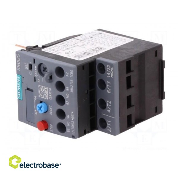 Thermal relay | Series: 3RT20 | Size: S00 | Auxiliary contacts: NC,NO image 2