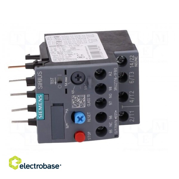 Thermal relay | Series: 3RT20 | Size: S00 | Auxiliary contacts: NC,NO фото 9