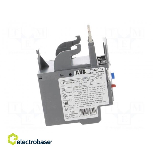 Thermal relay | Series: AF | Leads: screw terminals | 0.1÷0.13A фото 7