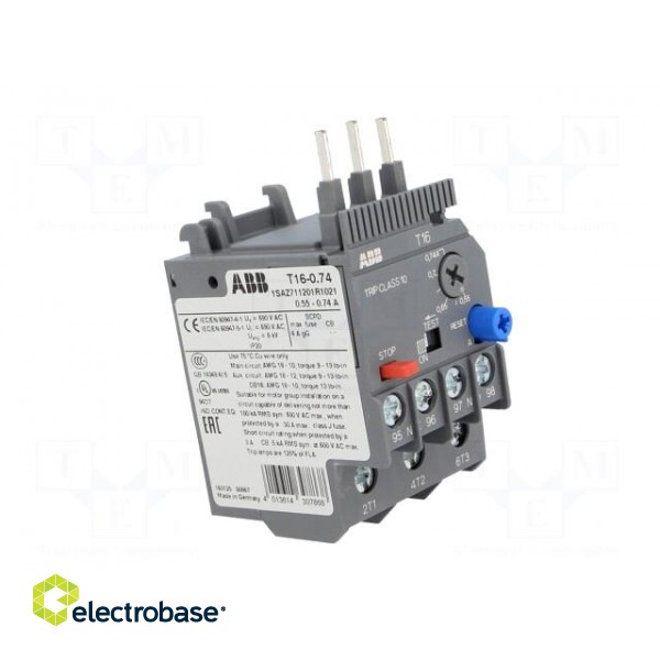 Thermal relay | Series: AF | Leads: screw terminals | 0.55÷0.74A фото 8
