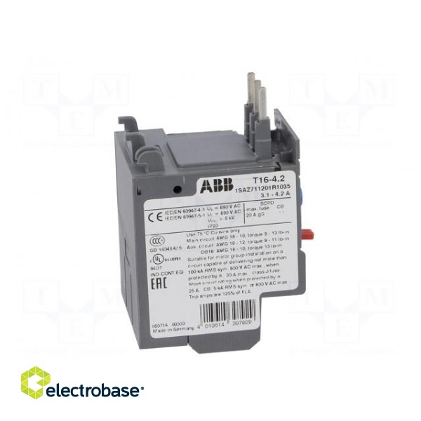 Thermal relay | Series: AF | Leads: screw terminals | 3.1÷4.2A фото 7