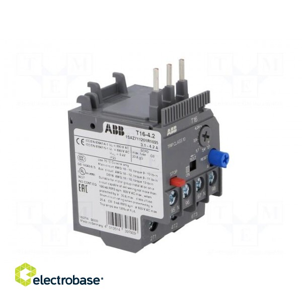 Thermal relay | Series: AF | Leads: screw terminals | 3.1÷4.2A фото 8