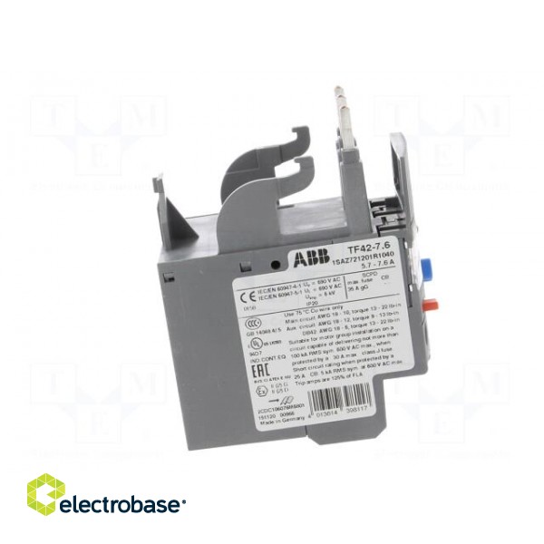 Thermal relay | Series: AF | Leads: screw terminals | 5.7÷7.6A фото 7