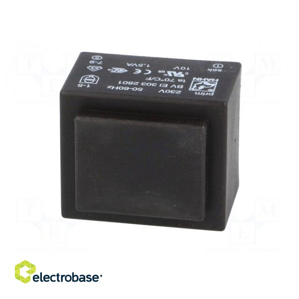 Transformer: encapsulated | 1.5VA | 230VAC | 10V | 150mA | Mounting: PCB image 3