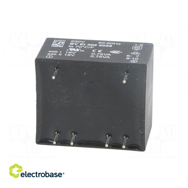 Transformer: encapsulated | 1.5VA | 230VAC | 18V | 18V | 41mA | 41mA | PCB image 7