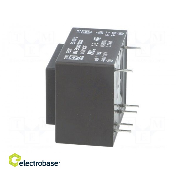 Transformer: encapsulated | 1.5VA | 230VAC | 18V | 18V | 41mA | 41mA | PCB image 5