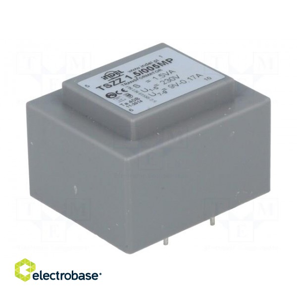 Transformer: encapsulated | 1.5VA | 230VAC | 9V | 0.13A | Mounting: PCB image 1