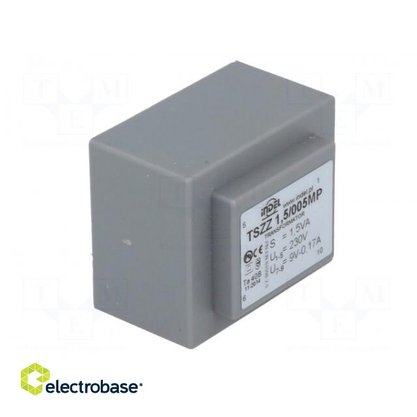 Transformer: encapsulated | 1.5VA | 230VAC | 9V | 0.13A | Mounting: PCB image 2