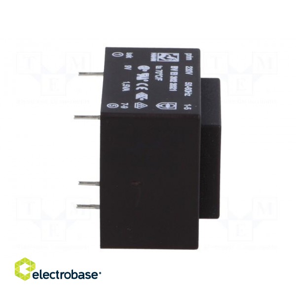 Transformer: encapsulated | 1.5VA | 230VAC | 9V | 166mA | Mounting: PCB image 9