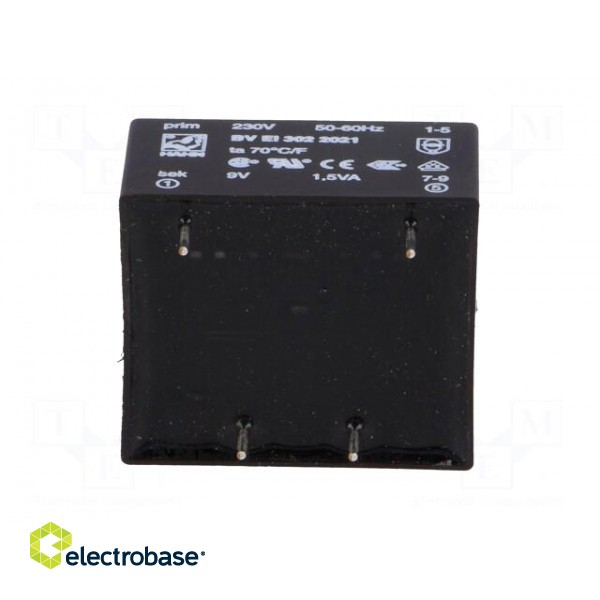 Transformer: encapsulated | 1.5VA | 230VAC | 9V | 166mA | Mounting: PCB image 7