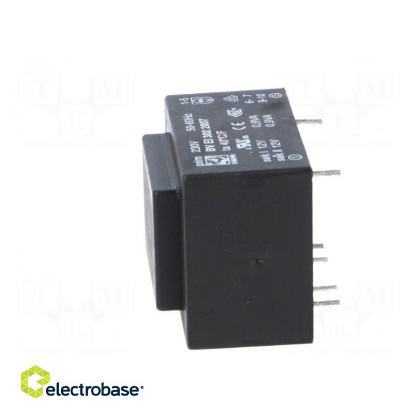 Transformer: encapsulated | 1.8VA | 230VAC | 12V | 12V | 75mA | 75mA | PCB image 5