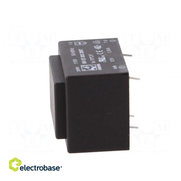 Transformer: encapsulated | 1.9VA | 115VAC | 12V | 158mA | PCB | BVEI image 5