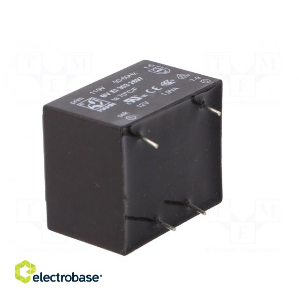 Transformer: encapsulated | 1.9VA | 115VAC | 12V | 158mA | PCB | BVEI image 6