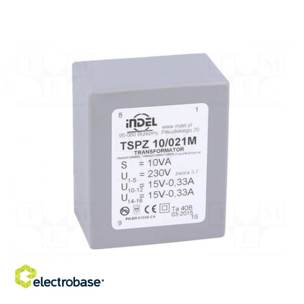 Transformer: encapsulated | 10VA | 230VAC | 15V | 15V | 330mA | 330mA | PCB image 9