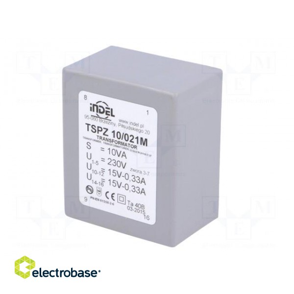 Transformer: encapsulated | 10VA | 230VAC | 15V | 15V | 330mA | 330mA | PCB image 2