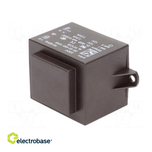 Transformer: encapsulated | 15VA | 230VAC | 12V | 12V | 625mA | 625mA | PCB image 4