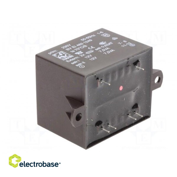 Transformer: encapsulated | 15VA | 230VAC | 12V | 12V | 625mA | 625mA | PCB image 6