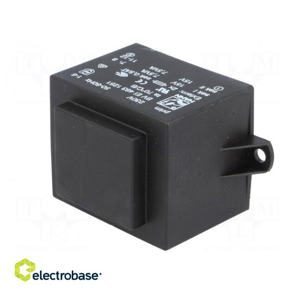 Transformer: encapsulated | 15VA | 230VAC | 15V | 15V | 500mA | 500mA | PCB image 4