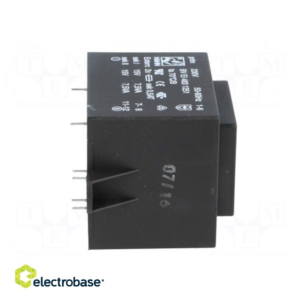 Transformer: encapsulated | 15VA | 230VAC | 15V | 15V | 500mA | 500mA image 9