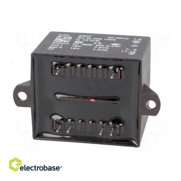 Transformer: encapsulated | 15VA | 230VAC | 18V | 18V | 417mA | 417mA image 7