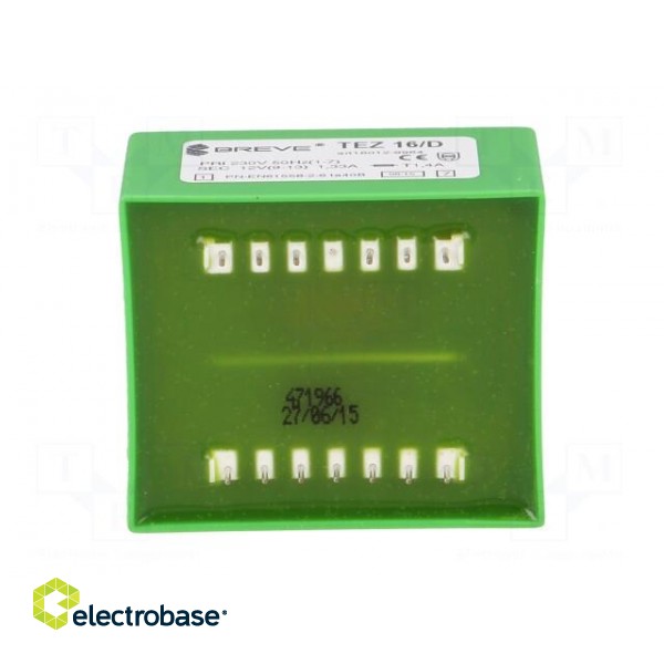 Transformer: encapsulated | 16VA | 230VAC | 12V | 1333.3mA | IP00 | 420g image 7