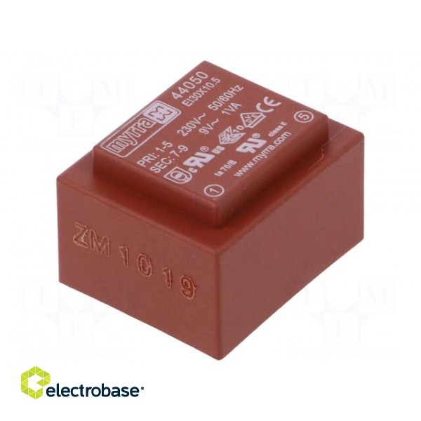 Transformer: encapsulated | 1VA | 230VAC | 9V | 111mA | PCB image 1