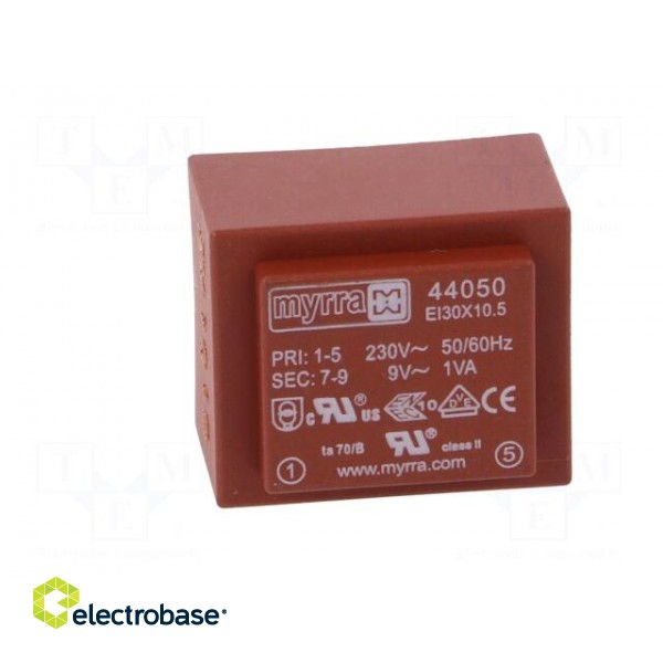 Transformer: encapsulated | 1VA | 230VAC | 9V | 111mA | PCB image 3