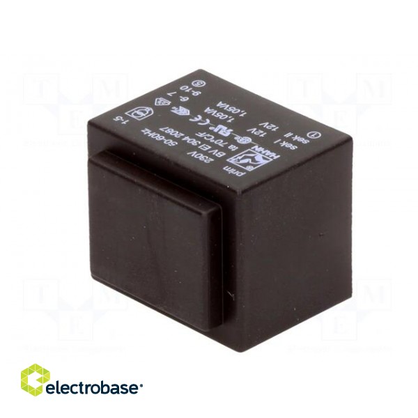 Transformer: encapsulated | 2.1VA | 230VAC | 12V | 12V | 88mA | 88mA | 99g image 4