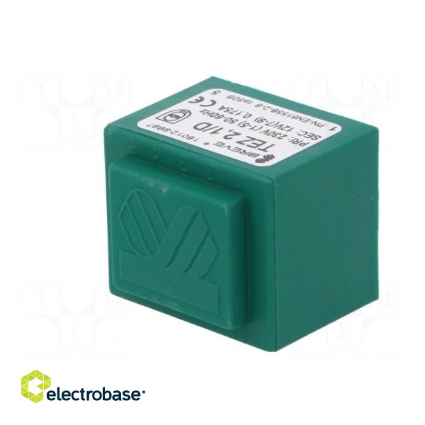 Transformer: encapsulated | 2.1VA | 230VAC | 12V | 175mA | PCB | IP00 image 4