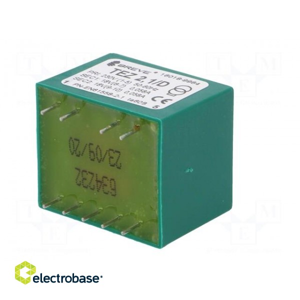 Transformer: encapsulated | 2.1VA | 230VAC | 18V | 18V | 58mA | 58mA | PCB image 8