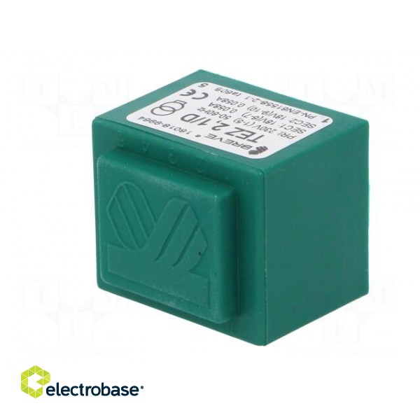 Transformer: encapsulated | 2.1VA | 230VAC | 18V | 18V | 58mA | 58mA | PCB image 4