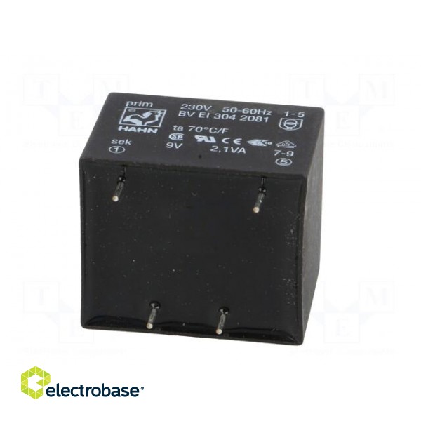 Transformer: encapsulated | 2.1VA | 230VAC | 9V | 210mA | PCB | BVEI image 7