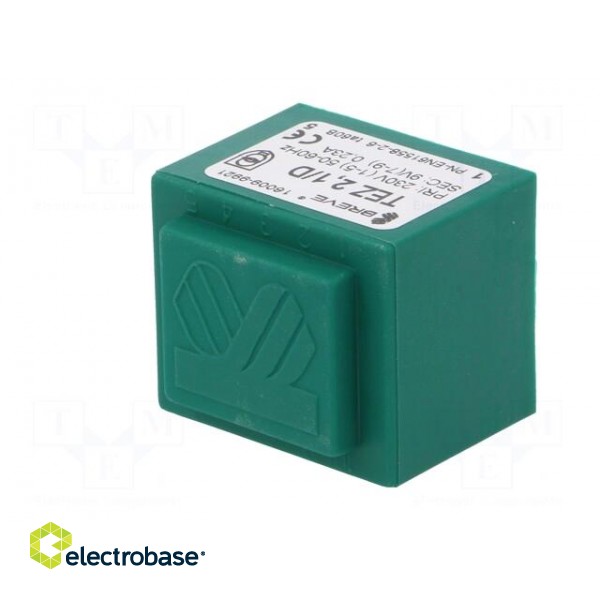 Transformer: encapsulated | 2.1VA | 230VAC | 9V | 233mA | PCB | IP00 | TEZ paveikslėlis 4