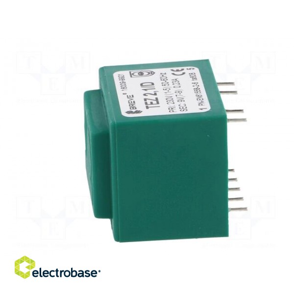 Transformer: encapsulated | 2.1VA | 230VAC | 9V | 233mA | PCB | IP00 | TEZ paveikslėlis 5