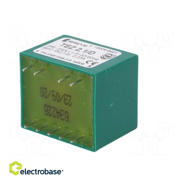 Transformer: encapsulated | 2.1VA | 230VAC | 9V | 233mA | PCB | IP00 | TEZ image 8