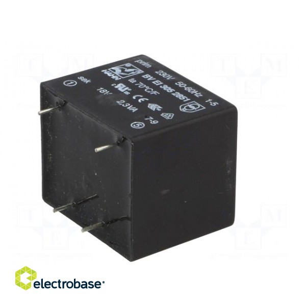 Transformer: encapsulated | 2.3VA | 230VAC | 18V | 128mA | PCB | BVEI image 8