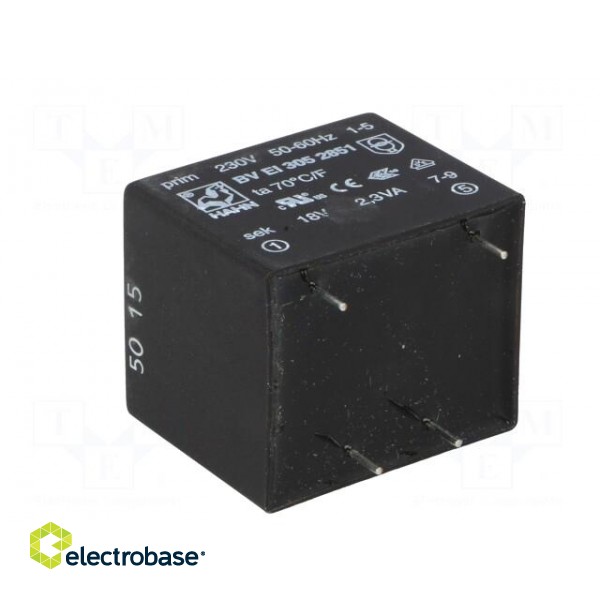 Transformer: encapsulated | 2.3VA | 230VAC | 18V | 128mA | PCB | BVEI image 6