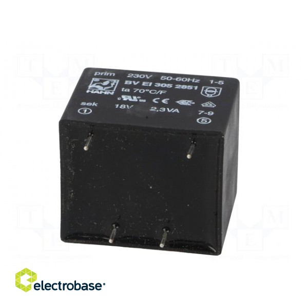 Transformer: encapsulated | 2.3VA | 230VAC | 18V | 128mA | PCB | BVEI image 7