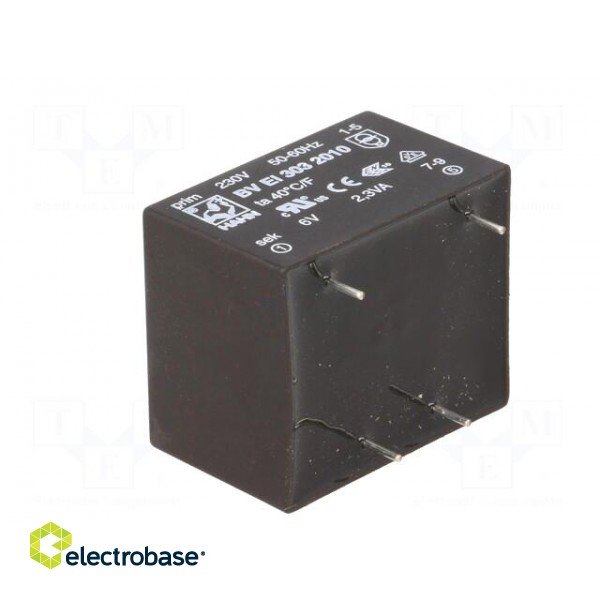 Transformer: encapsulated | 2.3VA | 230VAC | 6V | 383mA | PCB | BVEI image 6