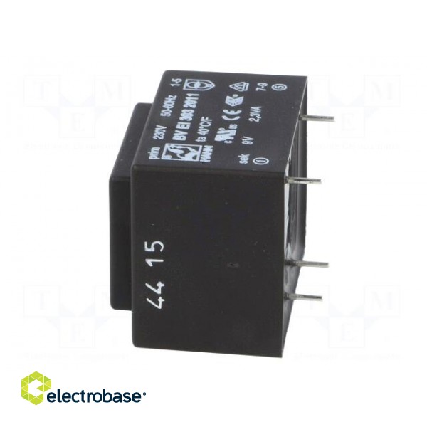 Transformer: encapsulated | 2.3VA | 230VAC | 9V | 255mA | PCB | BVEI image 5