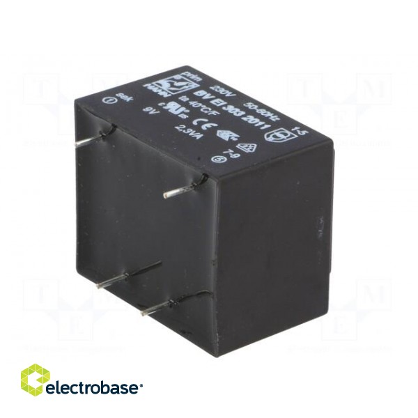 Transformer: encapsulated | 2.3VA | 230VAC | 9V | 255mA | PCB | BVEI paveikslėlis 8