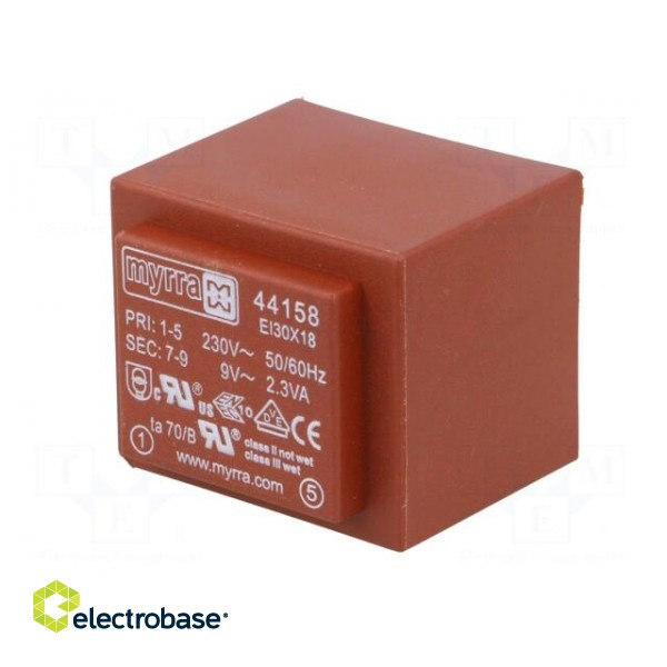 Transformer: encapsulated | 2.3VA | 230VAC | 9V | 256mA | PCB image 4