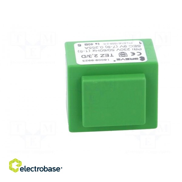 Transformer: encapsulated | 2.3VA | 230VAC | 9V | 256mA | PCB | IP00 | TEZ image 3