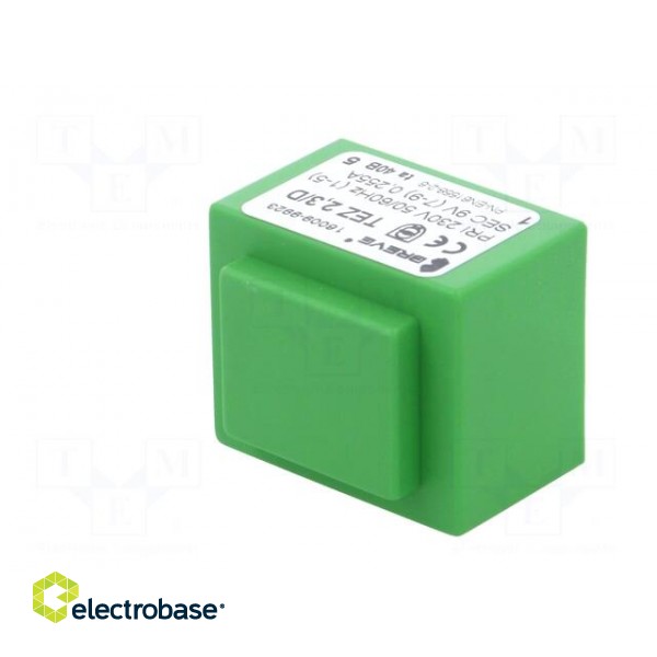 Transformer: encapsulated | 2.3VA | 230VAC | 9V | 256mA | PCB | IP00 | TEZ image 4