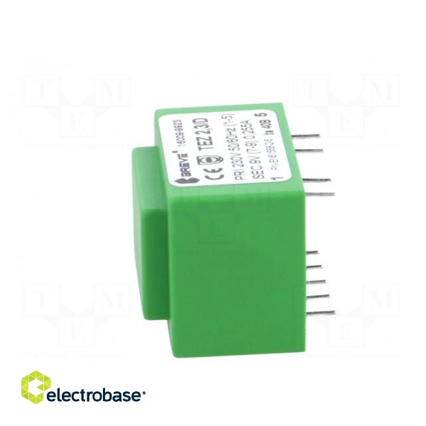 Transformer: encapsulated | 2.3VA | 230VAC | 9V | 256mA | PCB | IP00 | TEZ image 5