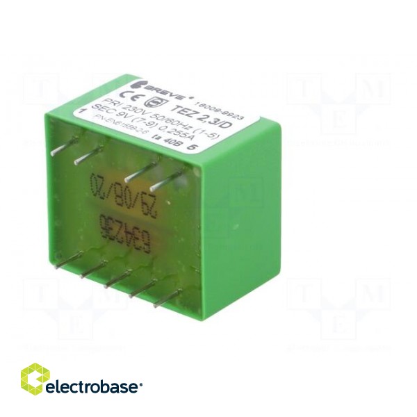 Transformer: encapsulated | 2.3VA | 230VAC | 9V | 256mA | PCB | IP00 | TEZ image 8