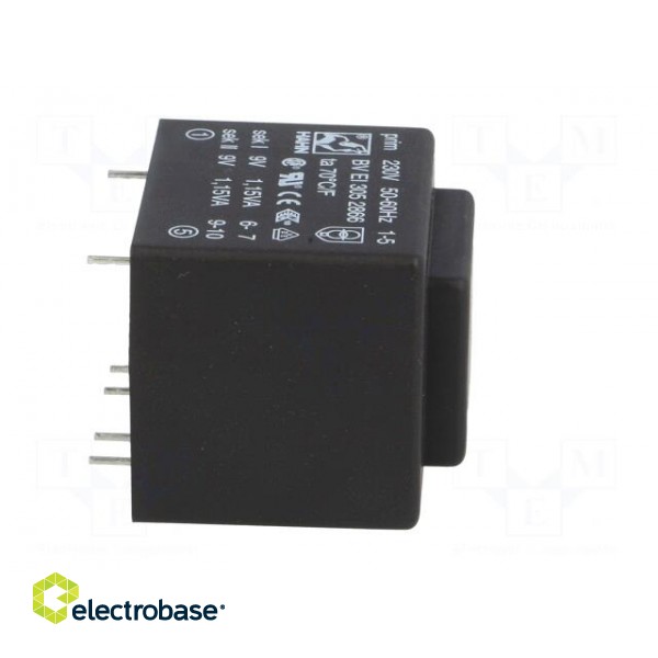 Transformer: encapsulated | 2.3VA | 230VAC | 9V | 9V | 127mA | 127mA | 111g image 9