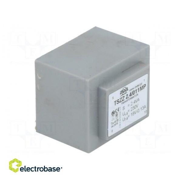 Transformer: encapsulated | 2.4VA | 230VAC | 18V | 0.133A | IP00 | 120g paveikslėlis 2