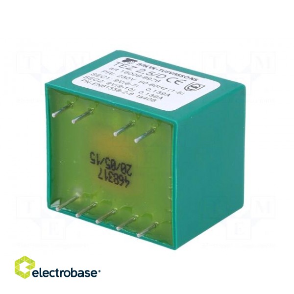 Transformer: encapsulated | 2.5VA | 230VAC | 9V | 9V | 138.8mA | 138.8mA image 6